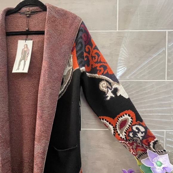 Maxsport Paisley Duster Cardigan Hoodie Size L. NWT - Picture 9 of 16